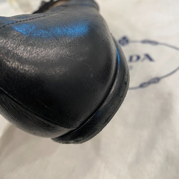 Prada Black Calf Leather Milano Ballet Flats - Picture 7 of 14